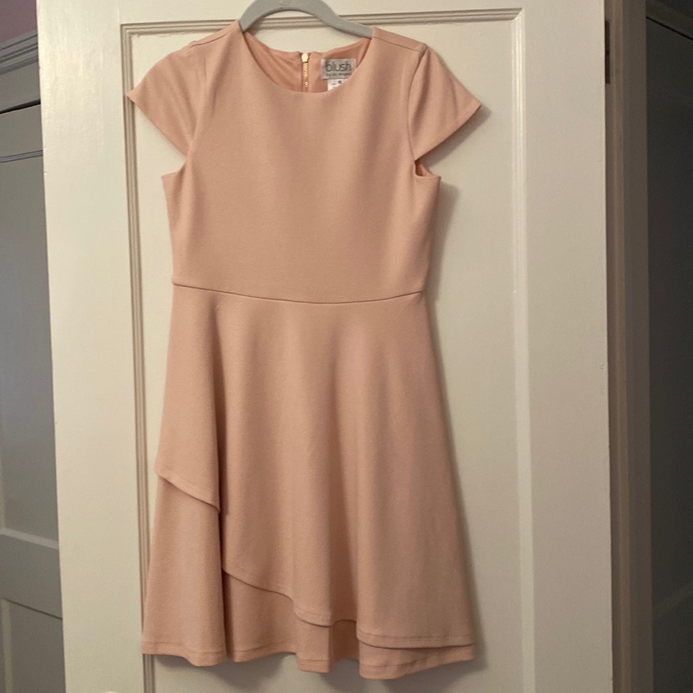 Girls blush colored dress, size 16